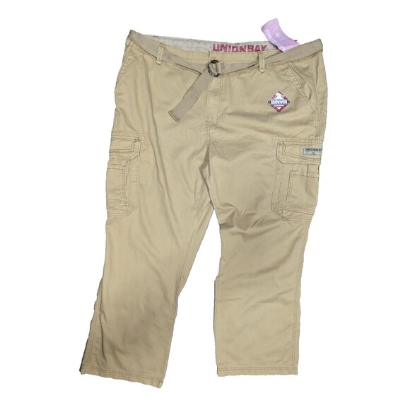 Unionbay Survivor Mens Cargo Pants With Belt Relaxed Fit 50 x 30 Rye NWT - Picture 1 of 7